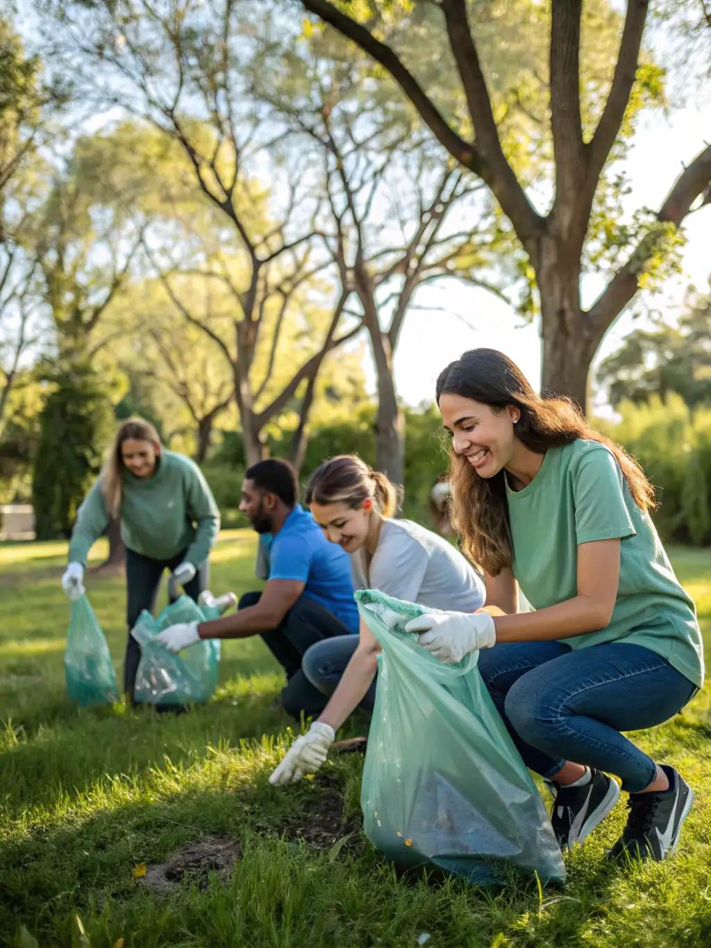 A photograph of volunteers participating in a community cleanup event around the Saint Gonéry Chapel, emphasizing the association's commitment to environmental stewardship.